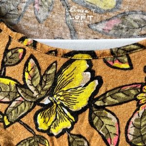 Mustard Yellow Floral Tank Top from Ann Taylor LOFT- Size Small